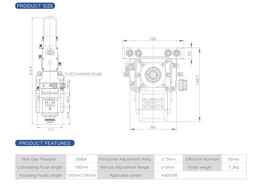 NC60 Automatic Focusing Fiber Laser Cutting Head